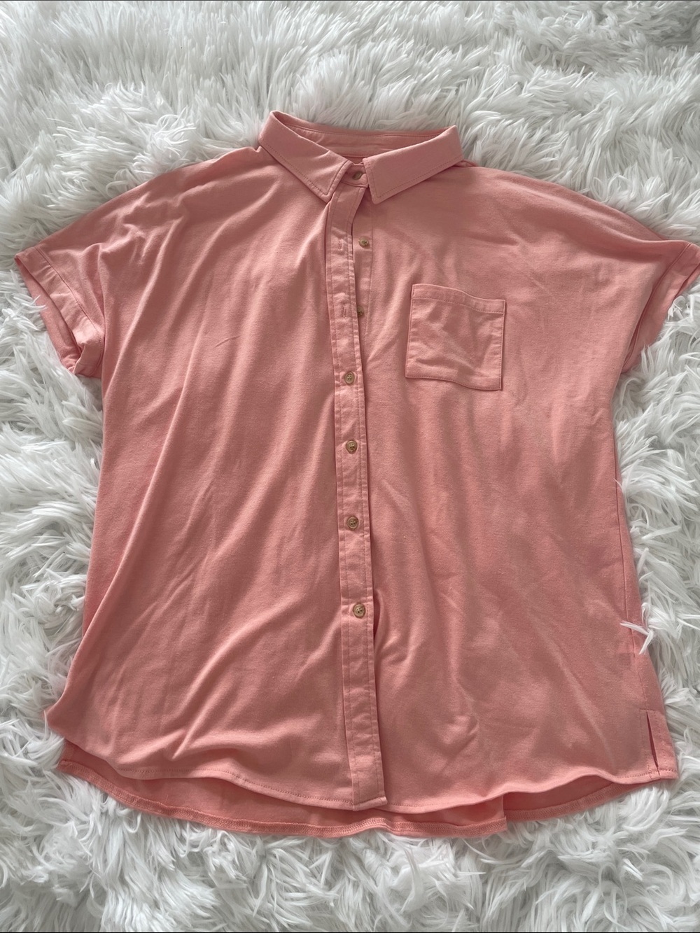 Women’s short Sleeve Button Front Shirt - Pink